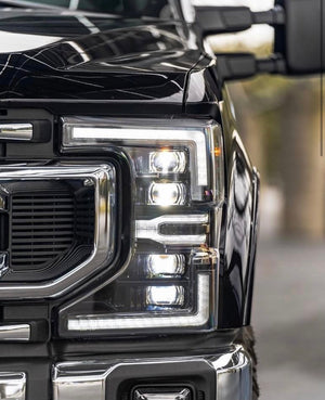 2020-2022 Ford Super Duty F250 F350 LED DRL Projector Replacement Headlights - AutoLEDTech.com
