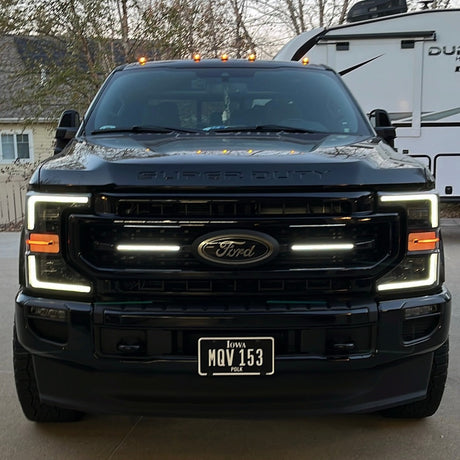 2020-2022 Ford Super Duty F250 Scanning LED Center Grill Accent Lights Kit - AutoLEDTech.com