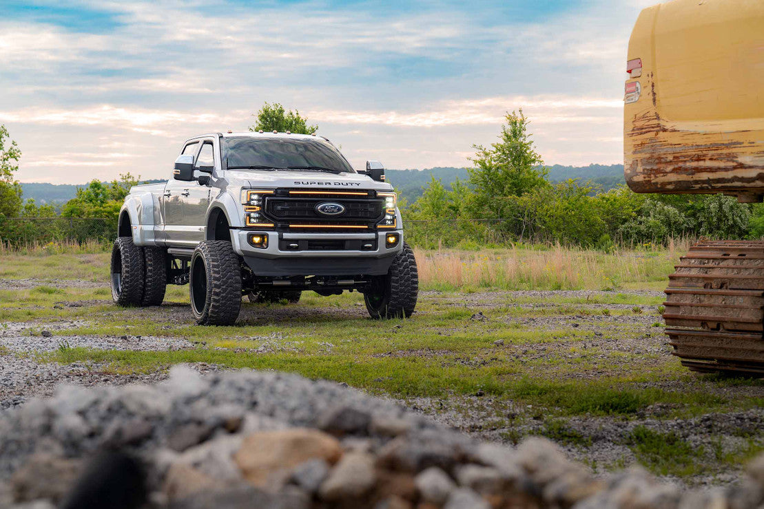 2020-2022 Ford Super Duty F250 White or Amber LED DRL XBG Grill Light Assembly - AutoLEDTech.com