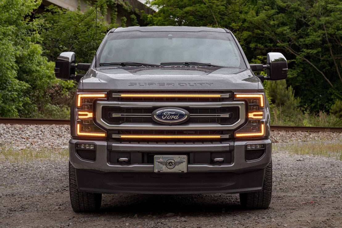 2020-2022 Ford Super Duty F250 White or Amber LED DRL XBG Grill Light Assembly - AutoLEDTech.com