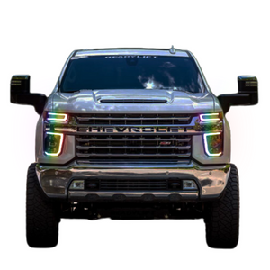 2020-2024 Chevrolet Silverado HD RGBW Flow Series XB LED DRL Headlights - AutoLEDTech.com