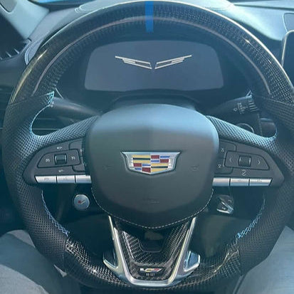 2020-2026+ Cadillac CT4/CT5 Blackwing Carbon Fiber LED Steering Wheel - AutoLEDTech.com
