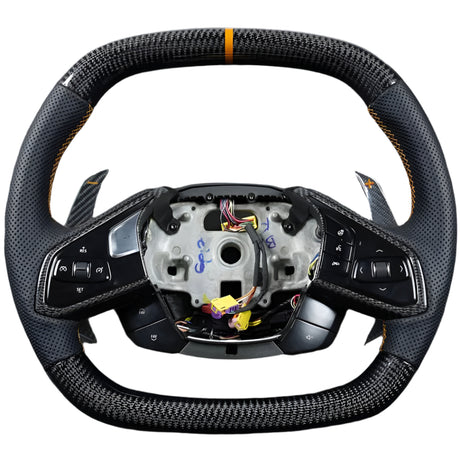 2020-2026+ Chevrolet C8 Corvette Custom Carbon Fiber Steering Wheel - AutoLEDTech.com