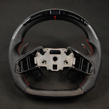 2020-2026+ Chevrolet C8 Corvette Custom Carbon Fiber Steering Wheel - AutoLEDTech.com