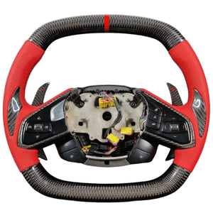 2020-2026+ Chevrolet C8 Corvette Custom Carbon Fiber Steering Wheel - AutoLEDTech.com