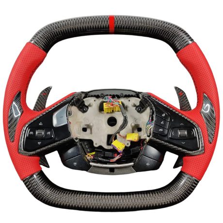 2020-2026+ Chevrolet C8 Corvette Custom Carbon Fiber Steering Wheel - AutoLEDTech.com