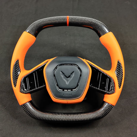 2020-2026+ Chevrolet C8 Corvette Custom Carbon Fiber Steering Wheel - AutoLEDTech.com