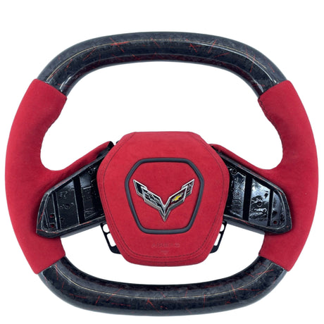 2020-2026+ Chevrolet C8 Corvette Custom Carbon Fiber Steering Wheel - AutoLEDTech.com