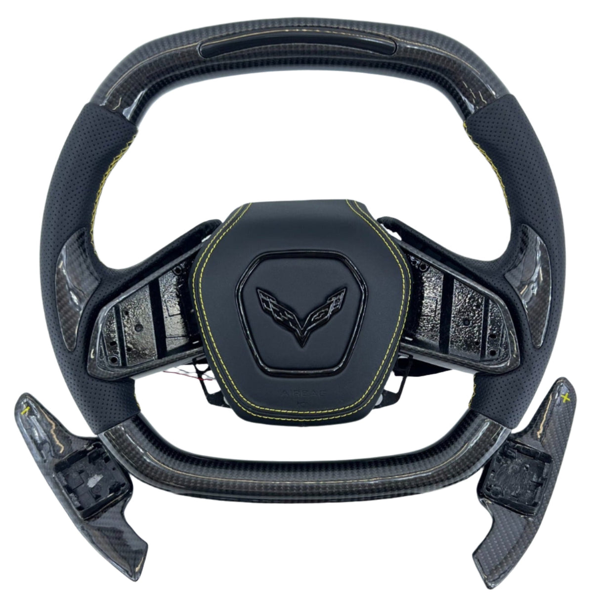 2020-2026+ Chevrolet C8 Corvette Custom Carbon Fiber Steering Wheel - AutoLEDTech.com