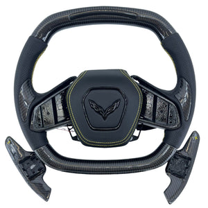 2020-2026+ Chevrolet C8 Corvette Custom Carbon Fiber Steering Wheel - AutoLEDTech.com