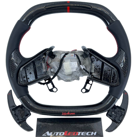 2020-2026+ Chevrolet C8 Corvette Custom Carbon Fiber Steering Wheel - AutoLEDTech.com