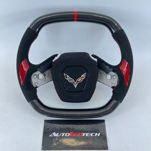 2020-2026+ Chevrolet C8 Corvette Custom Carbon Fiber Steering Wheel - AutoLEDTech.com