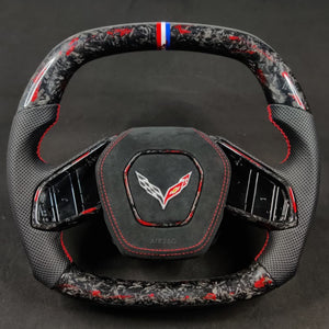 2020-2026+ Chevrolet C8 Corvette Custom Carbon Fiber Steering Wheel - AutoLEDTech.com