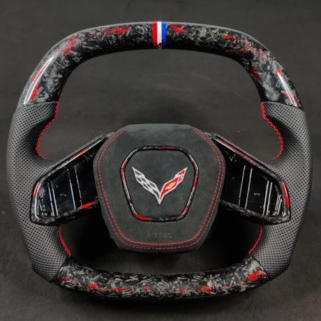 2020-2026+ Chevrolet C8 Corvette Custom Carbon Fiber Steering Wheel - AutoLEDTech.com