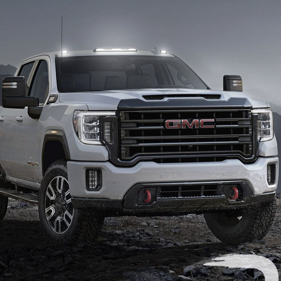 2020-2026+ GMC Chevy HD Clear Smoked White Amber LED Roof Cab Lights - AutoLEDTech.com