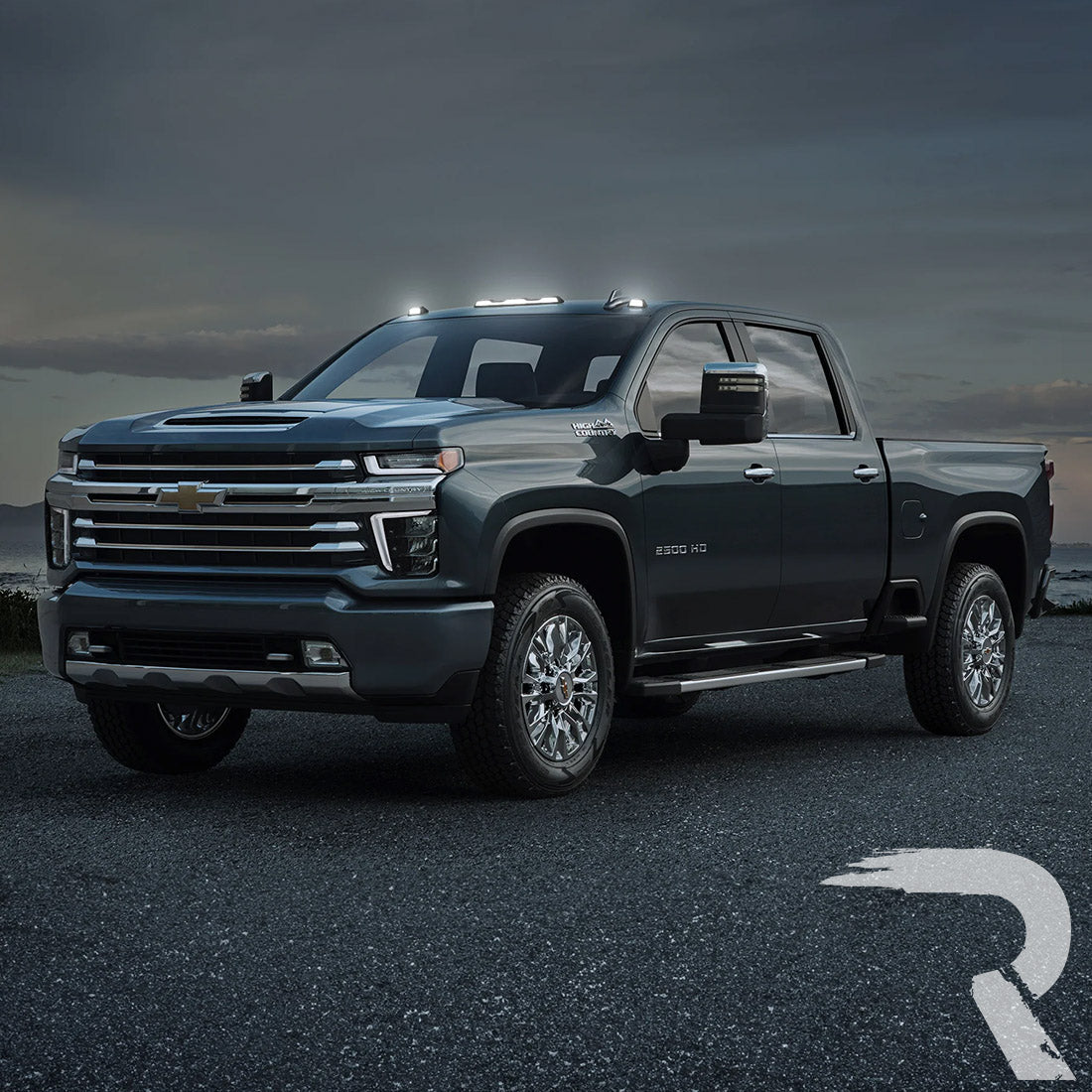 2020-2026+ GMC Chevy HD Clear Smoked White Amber LED Roof Cab Lights - AutoLEDTech.com