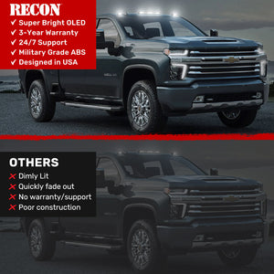 2020-2026+ GMC Chevy HD Clear Smoked White Amber LED Roof Cab Lights - AutoLEDTech.com