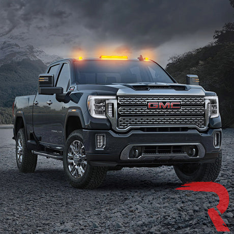 2020-2026+ GMC Chevy HD Clear Smoked White Amber LED Roof Cab Lights - AutoLEDTech.com