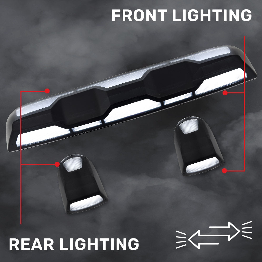 2020-2026+ GMC Chevy HD Clear Smoked White Amber LED Roof Cab Lights - AutoLEDTech.com