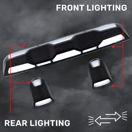 2020-2026+ GMC Chevy HD Clear Smoked White Amber LED Roof Cab Lights - AutoLEDTech.com