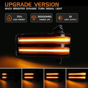 2020-2026+ GMC Chevy Sierra Silverado Smoked Switchback LED Mirror Lights - AutoLEDTech.com
