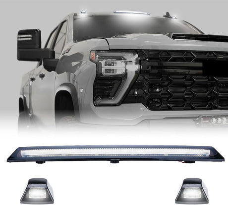 2020-2026+ GMC Sierra HD 2500 Smoked White Amber SCANNING LED Side Markers - AutoLEDTech.com