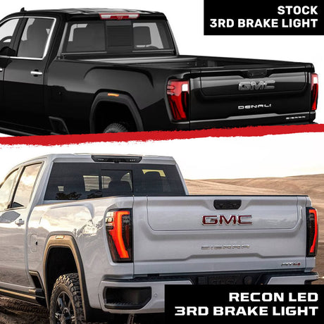 2020-2026+ GMC Sierra Chevy Silverado Smoked Clear LED 3rd Brake Light - AutoLEDTech.com