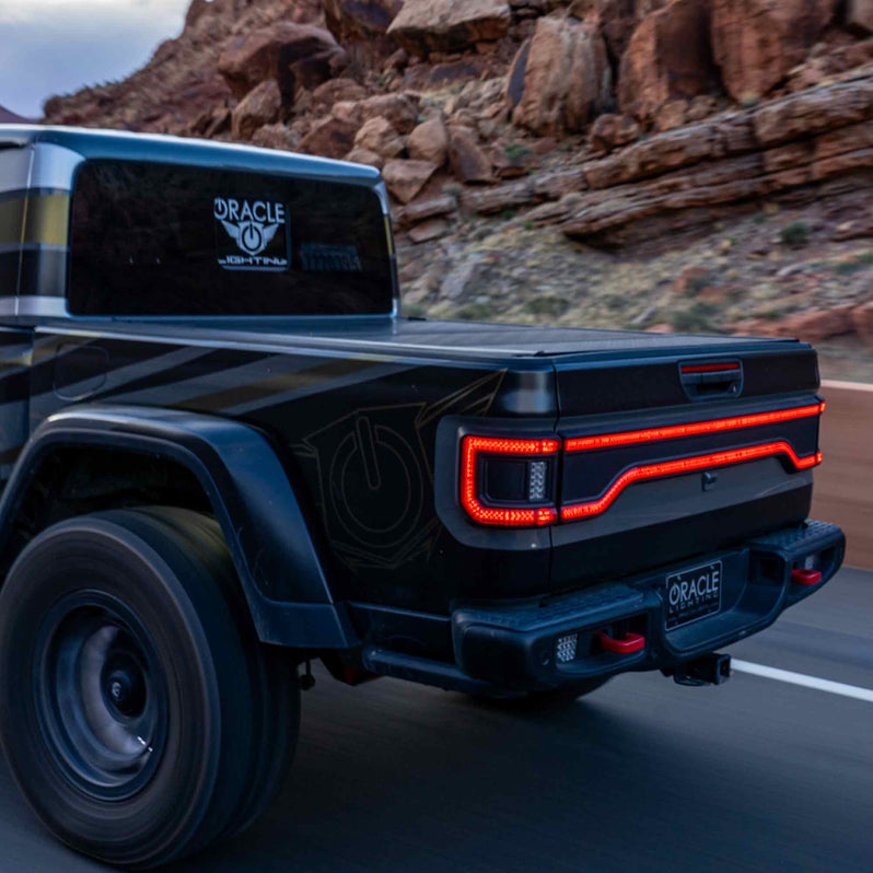 2020-2026+ Jeep Gladiator JT Red Smoked LED Flush Mount Tail Lights - AutoLEDTech.com