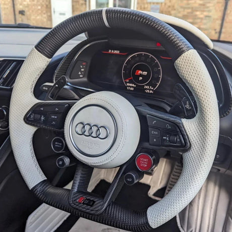 2015-2024 Audi R8 TTRS Custom Carbon Fiber Steering Wheel - AutoLEDTech.com