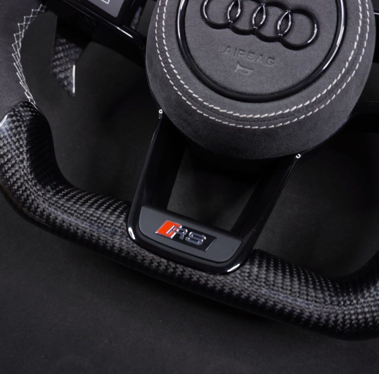 2015-2024 Audi R8 TTRS Custom Carbon Fiber Steering Wheel - AutoLEDTech.com