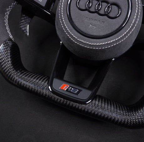 2015-2024 Audi R8 TTRS Custom Carbon Fiber Steering Wheel - AutoLEDTech.com