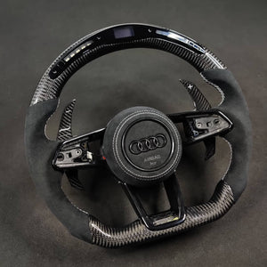 2015-2024 Audi R8 TTRS Custom Carbon Fiber Steering Wheel - AutoLEDTech.com