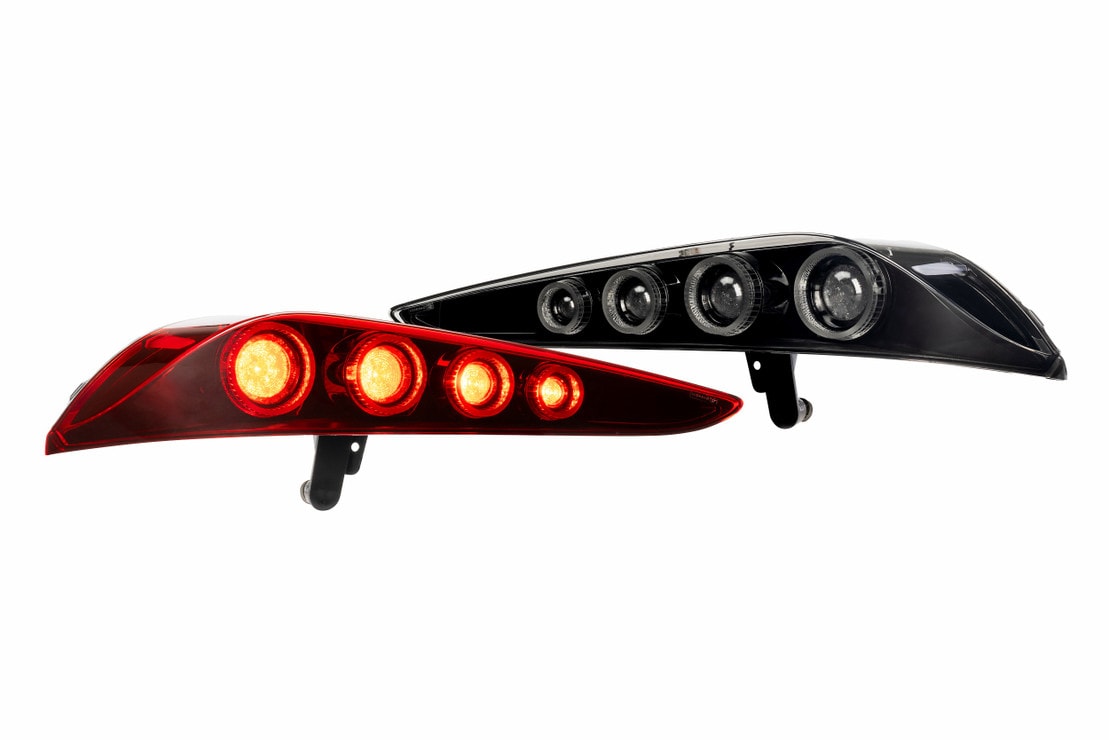 2020+ Toyota Supra Smoked Red XB LED Tail Lights Assemblies - AutoLEDTech.com
