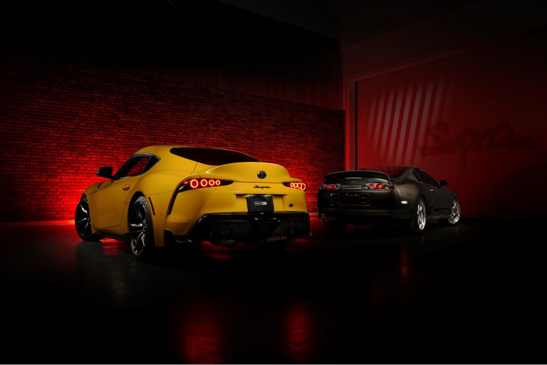 2020+ Toyota Supra Smoked Red XB LED Tail Lights Assemblies - AutoLEDTech.com