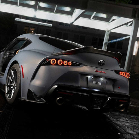2020+ Toyota Supra Smoked Red XB LED Tail Lights Assemblies - AutoLEDTech.com