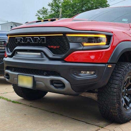 2021-2024 Ram TRX White Amber LED Grill Accent Lights Bar Kit