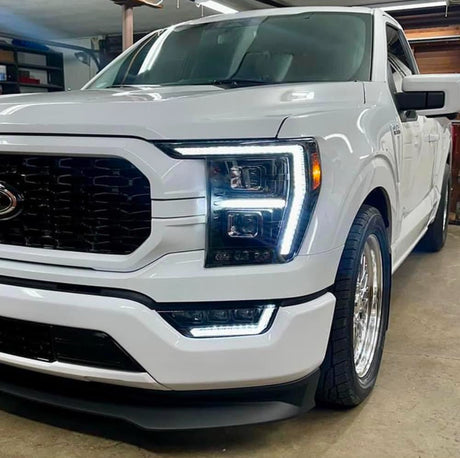 2021-2023 Ford F-150 & Raptor ELITE MAX LED White/Amber DRL Projector Headlights - AutoLEDTech.com