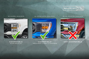 2021-2023 Ford F150 Amber LED DRL Projector Headlights - AutoLEDTech.com