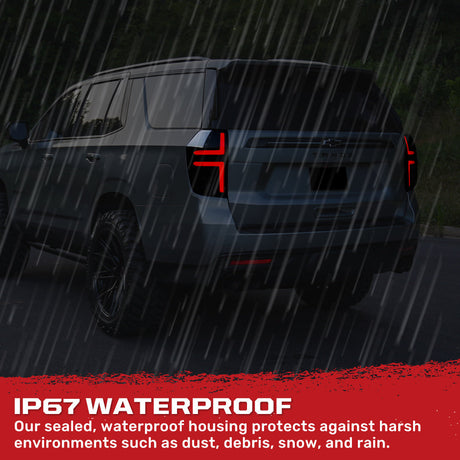 2021-2024 GMC Yukon Smoked Scanning LED Tail Lights - AutoLEDTech.com