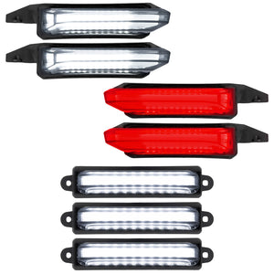 2021-2025+ Ford Raptor Smoked White/Amber Scanning LED Grill + Fender Lights - AutoLEDTech.com
