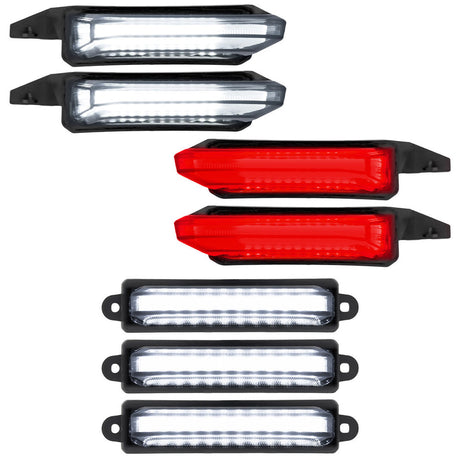 2021-2025+ Ford Raptor Smoked White/Amber Scanning LED Grill + Fender Lights - AutoLEDTech.com