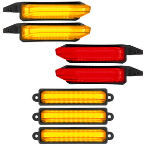 2021-2025+ Ford Raptor Smoked White/Amber Scanning LED Grill + Fender Lights - AutoLEDTech.com