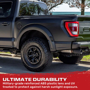 2021-2025+ Ford Raptor Smoked White/Amber Scanning LED Grill + Fender Lights - AutoLEDTech.com