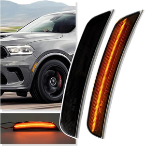 2021-2026+ Dodge Durango Clear Smoked White Amber LED Side Markers - AutoLEDTech.com