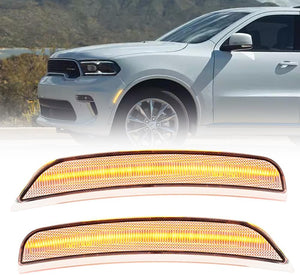 2021-2026+ Dodge Durango Clear Smoked White Amber LED Side Markers - AutoLEDTech.com