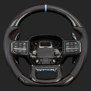 2023-2026+ Ford Super Duty F250 Custom Carbon Fiber Steering Wheel - AutoLEDTech.com