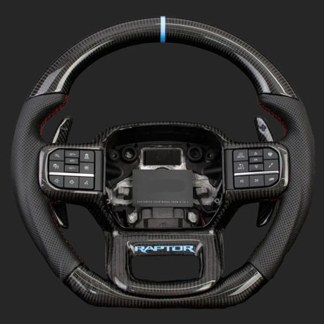 2023-2026+ Ford Super Duty F250 Custom Carbon Fiber Steering Wheel - AutoLEDTech.com