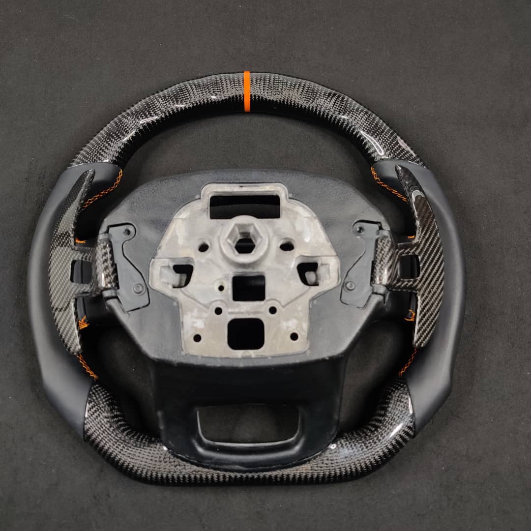 2023-2026+ Ford Super Duty F250 Custom Carbon Fiber Steering Wheel - AutoLEDTech.com