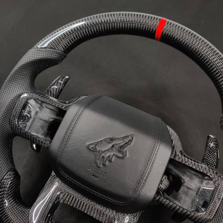 2023-2026+ Ford Super Duty F250 Custom Carbon Fiber Steering Wheel - AutoLEDTech.com