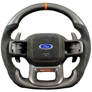 2023-2026+ Ford Super Duty F250 Custom Carbon Fiber Steering Wheel - AutoLEDTech.com